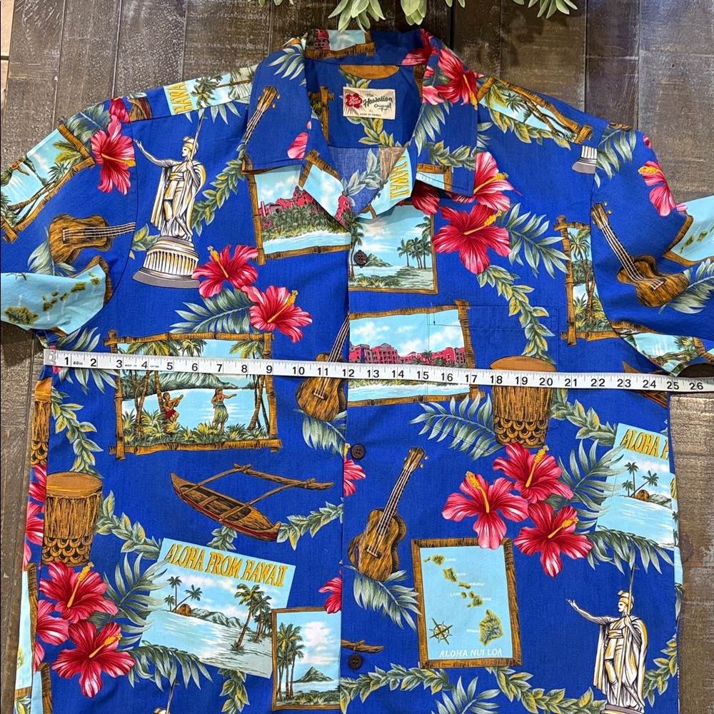 Vtg Hilo Hattie The Hawaiian Original Postcard Aloha Shirt Mens XL - Picture 4 of 10
